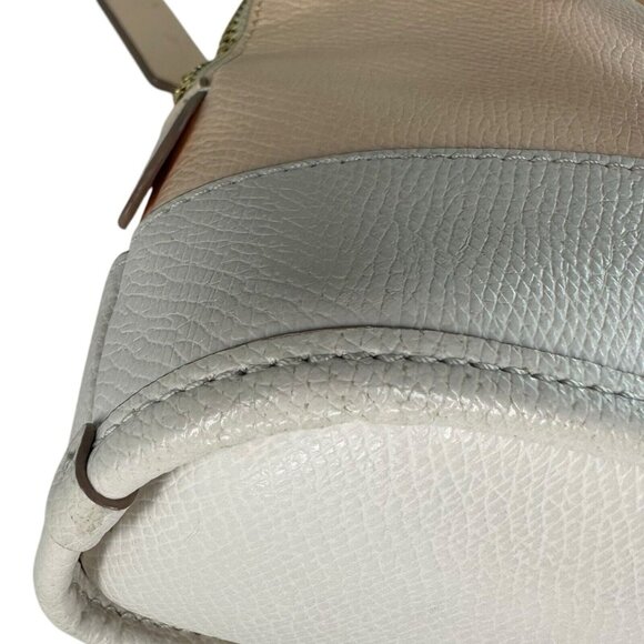 Coach Crossgrain Leather Mini Cora Crossbody Bag Satchel Bicolor Apricot Chalk - Picture 11 of 15
